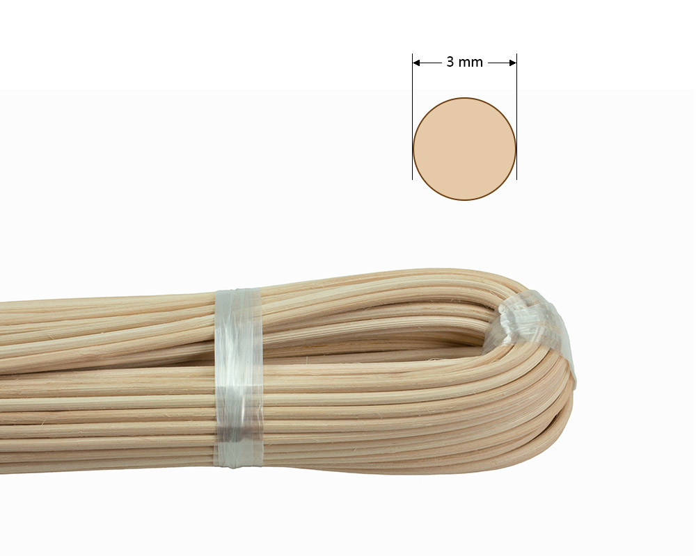Peddigrohr rund natur 3 mm
