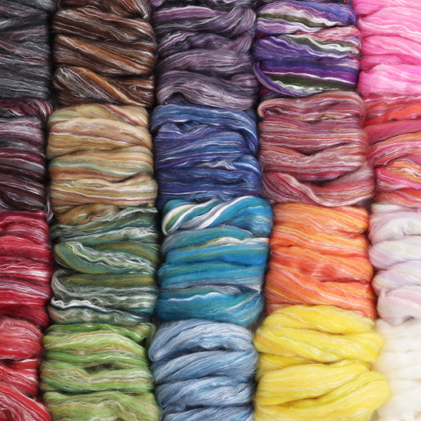 Ashford Kammzug Seide/Merino - Pomegranate
