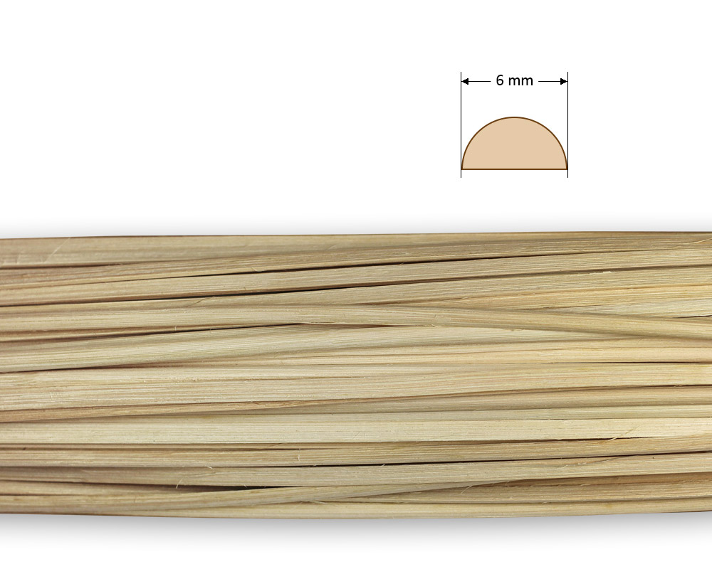 Peddigrohr gespalten natur 6 mm
