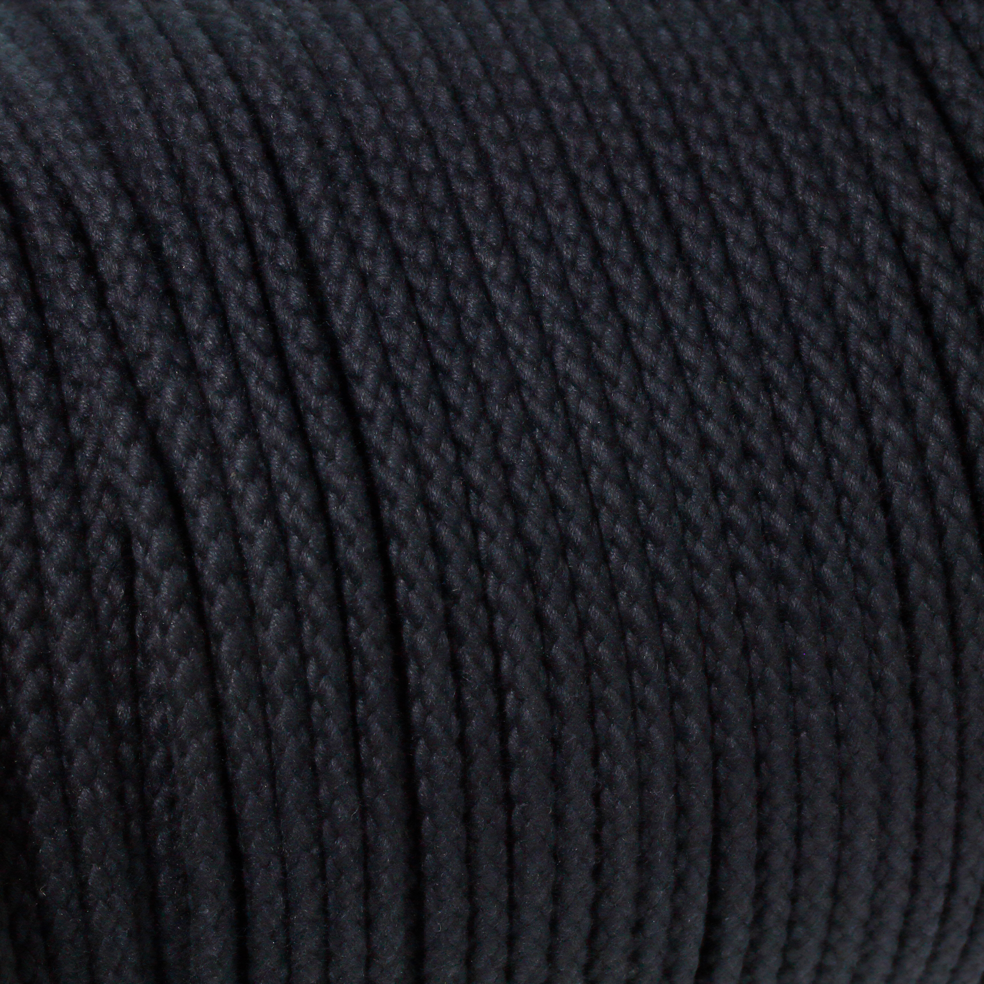 Baumwollseil strukturiert 6 mm schwarz hohlgeflochten